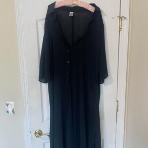 Sheer black button up maxi dress